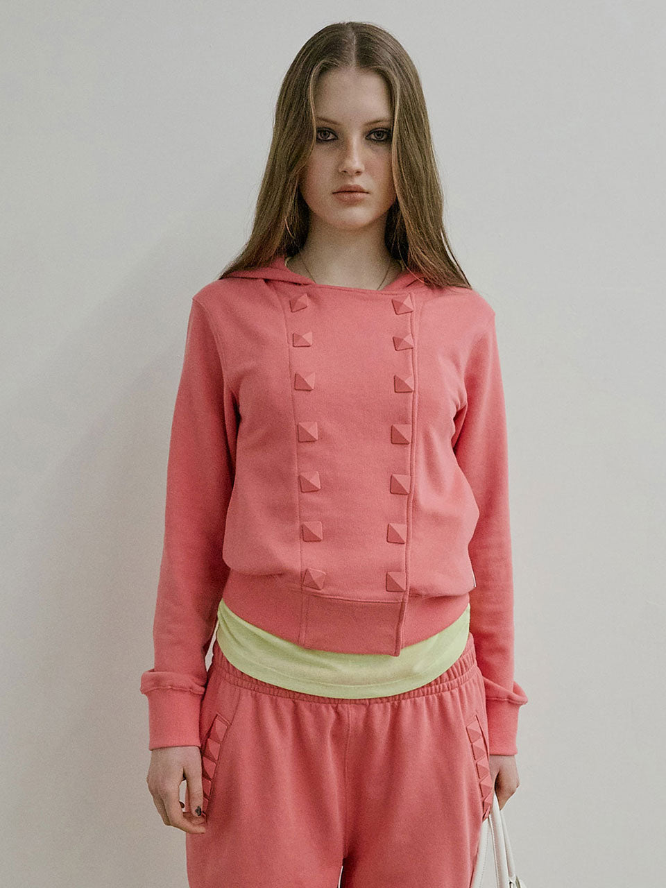 Napoleon Stud Hoodie Acid Pink