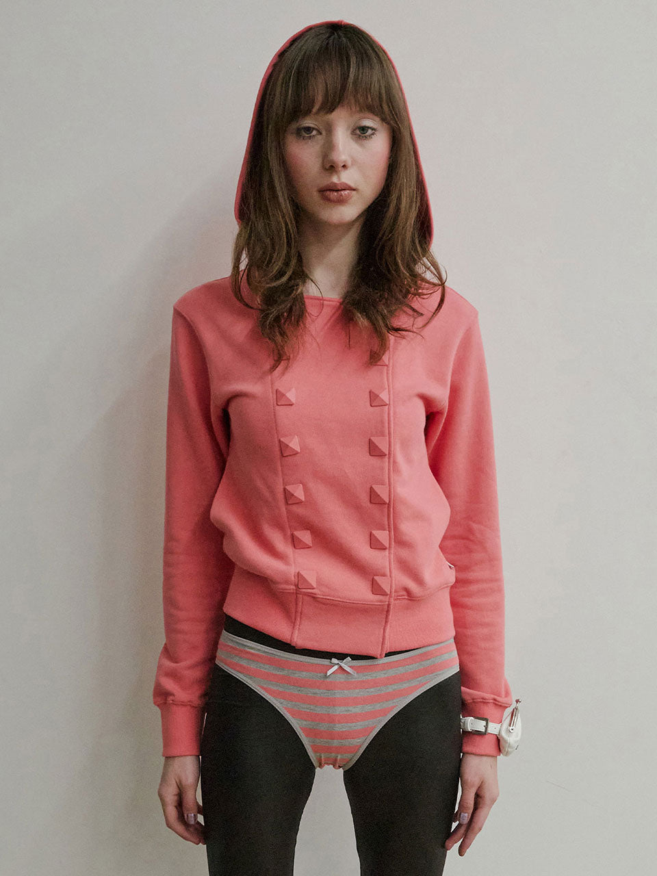 Napoleon Stud Hoodie Acid Pink