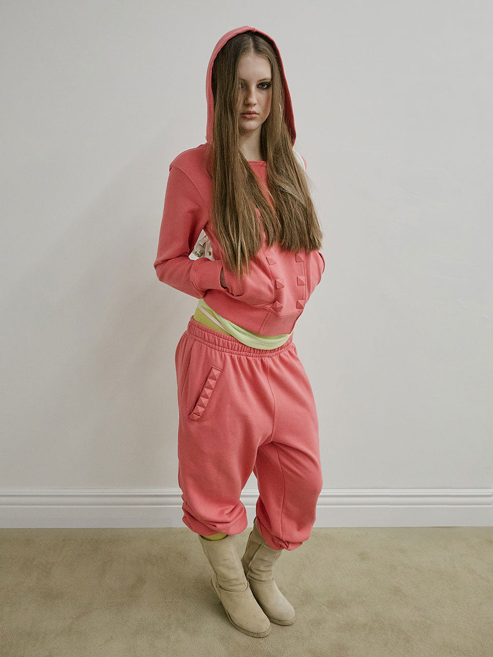 Napoleon Stud Hoodie Acid Pink