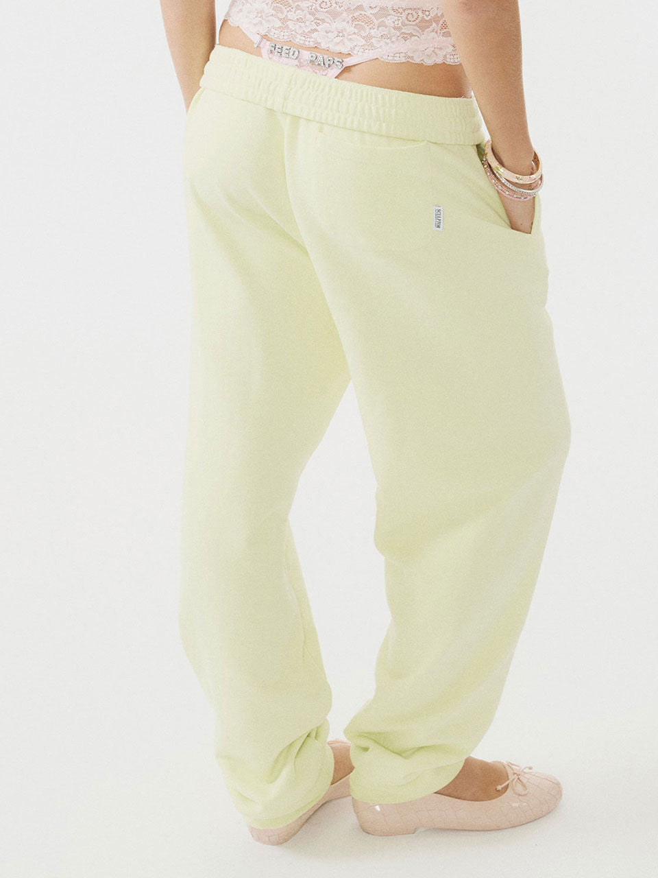 Sweet Kitty Jogger Pants Acid Yellow