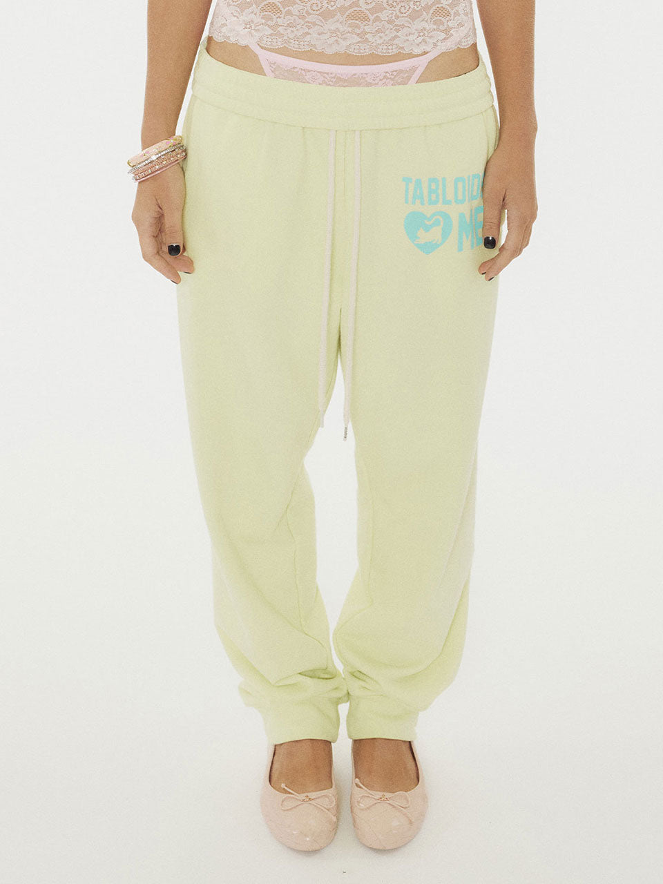 Sweet Kitty Jogger Pants Acid Yellow