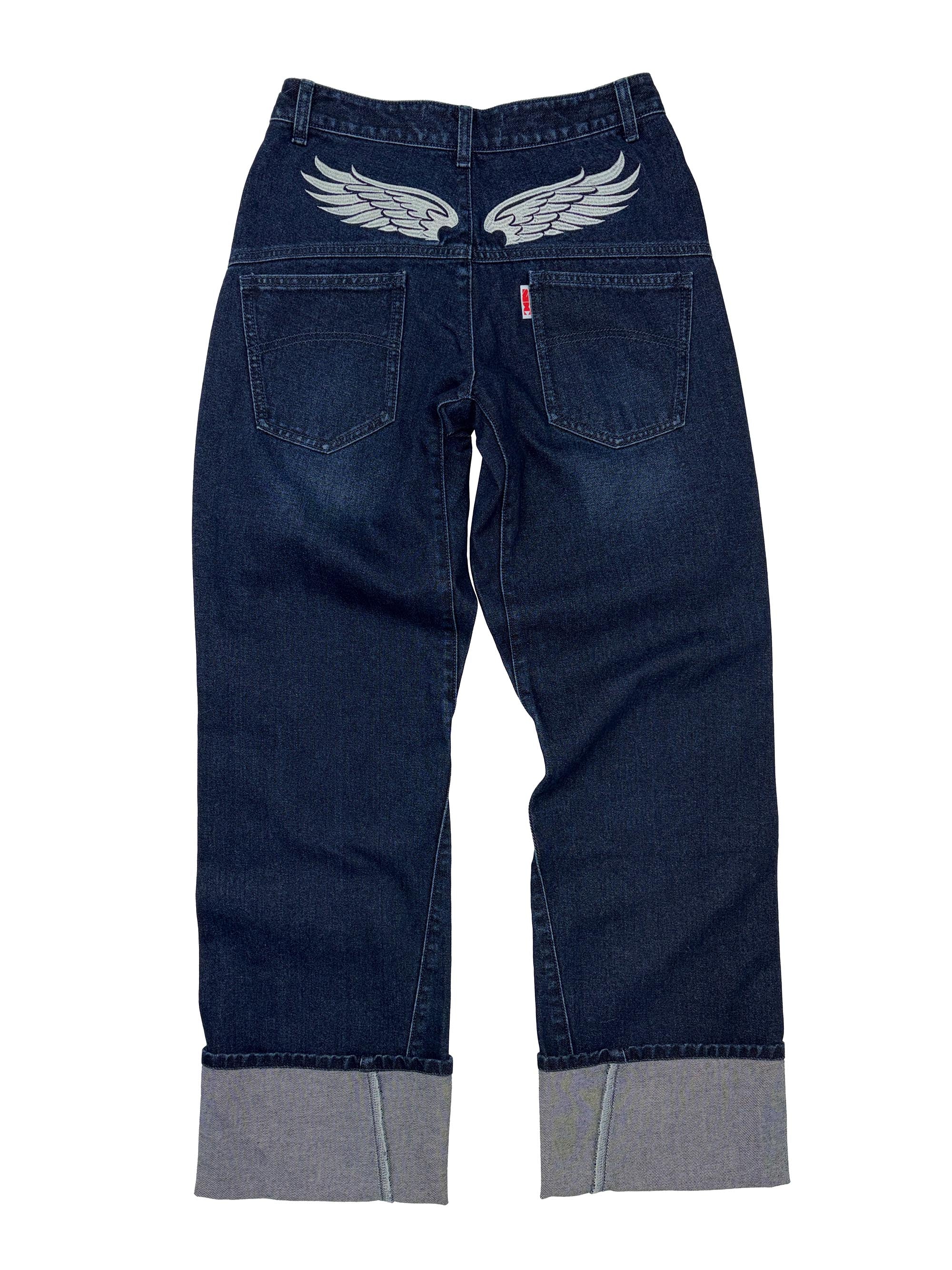 Angelic Roll Up Denim Deep Blue
