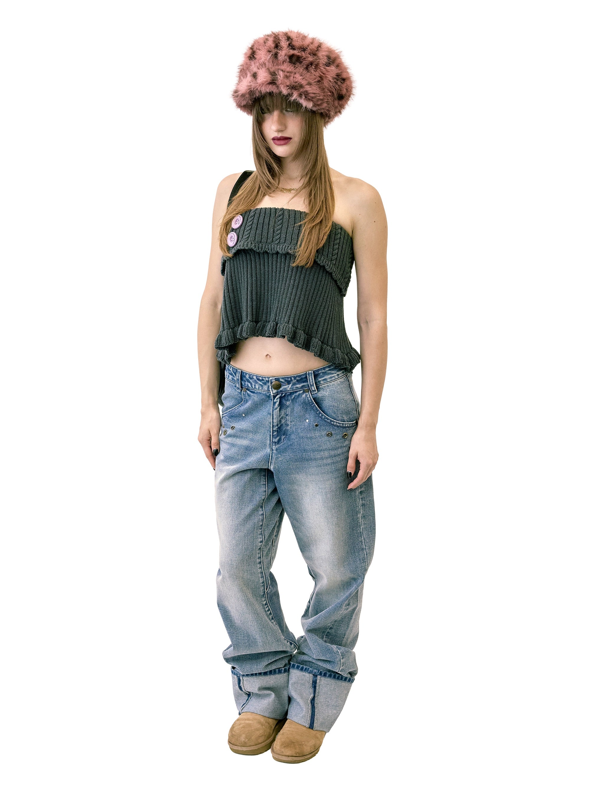Angelic Roll Up Denim Mid Blue