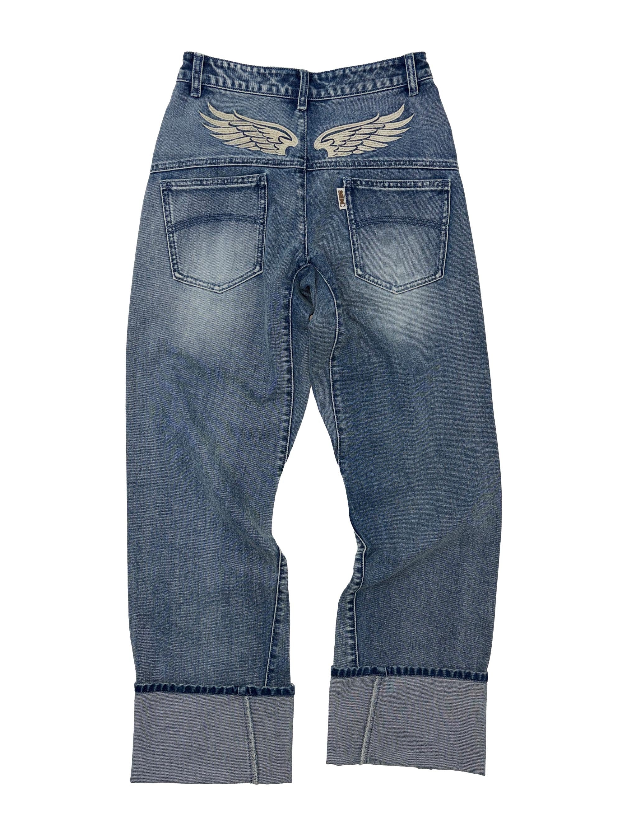 Angelic Roll Up Denim Mid Blue