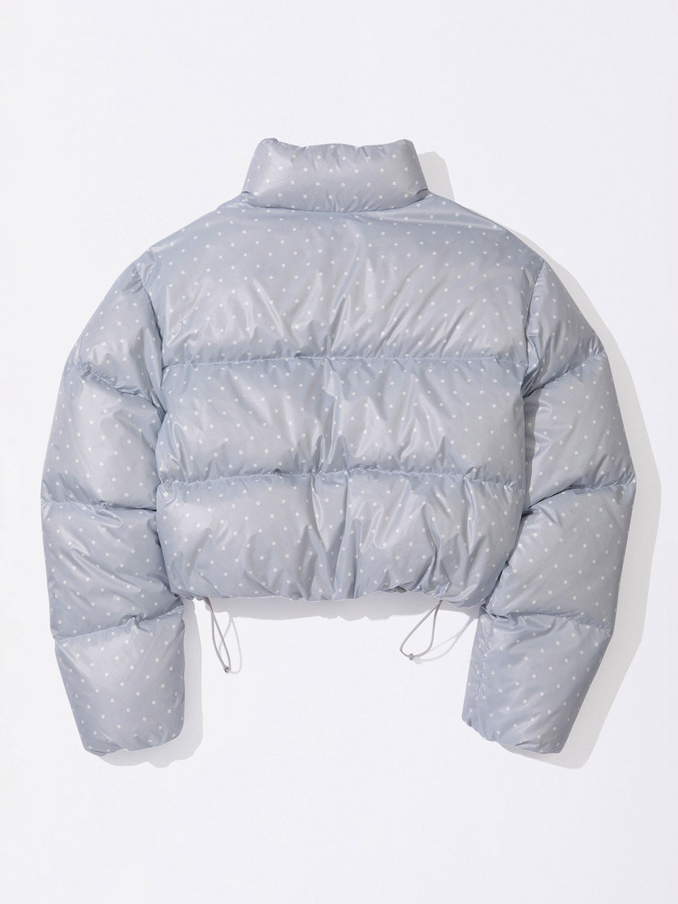 Polka Cropped Puffer Down Baby Blue