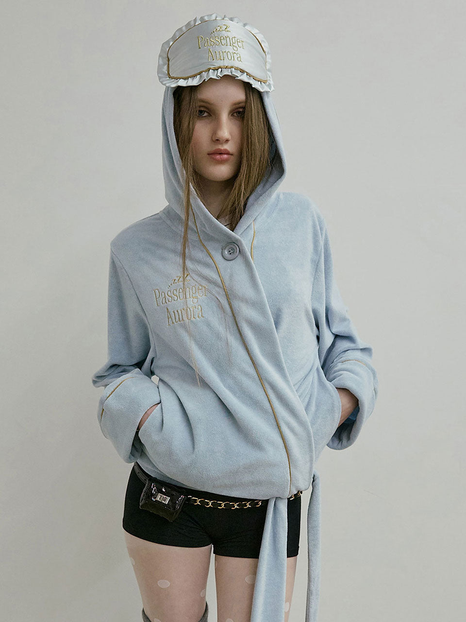 Bath Robe Hoodie Baby Blue(Aurora)