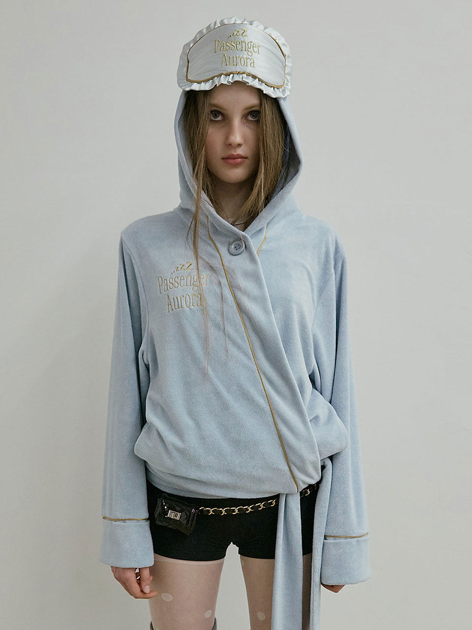 Bath Robe Hoodie Baby Blue(Aurora)