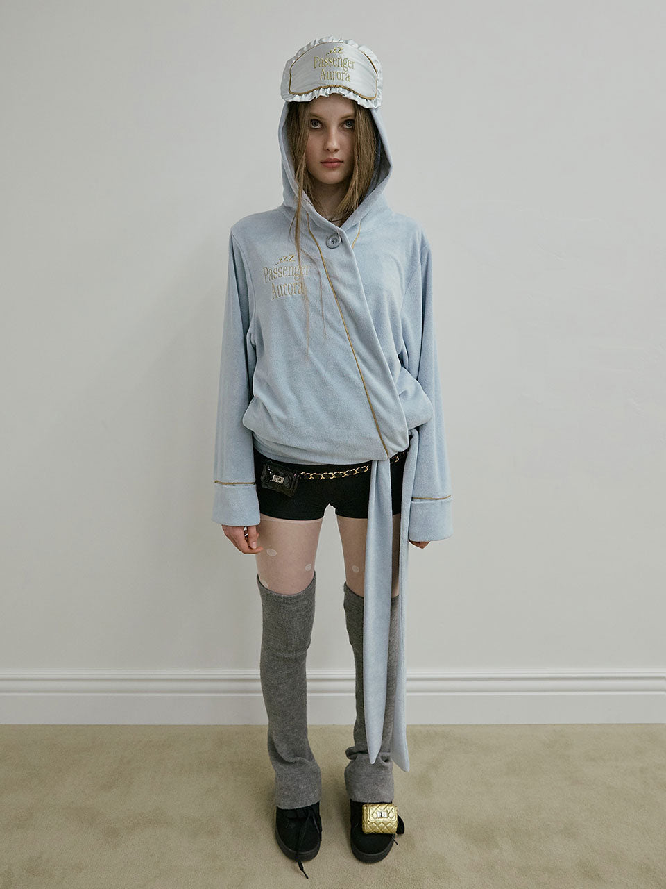 Bath Robe Hoodie Baby Blue(Aurora)