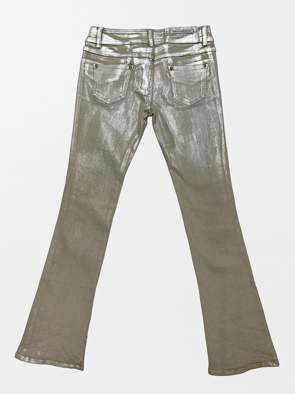 Metallic Bootcut Denim Beige/Silver