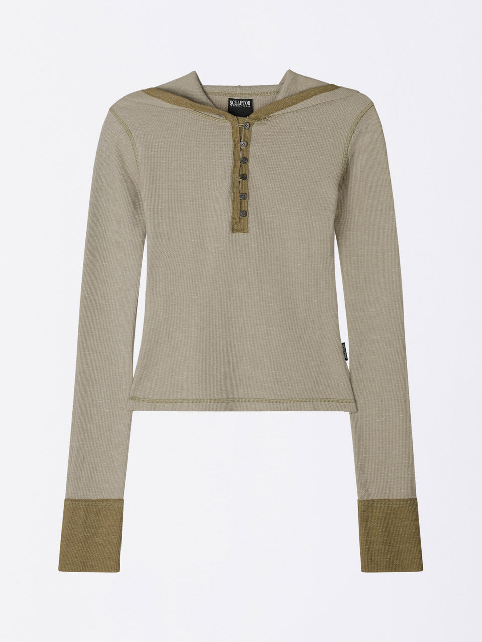 Heather Hoodie Tee Beige