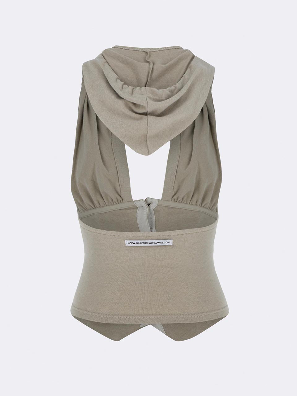 Classic Sleeveless Hoodie Beige