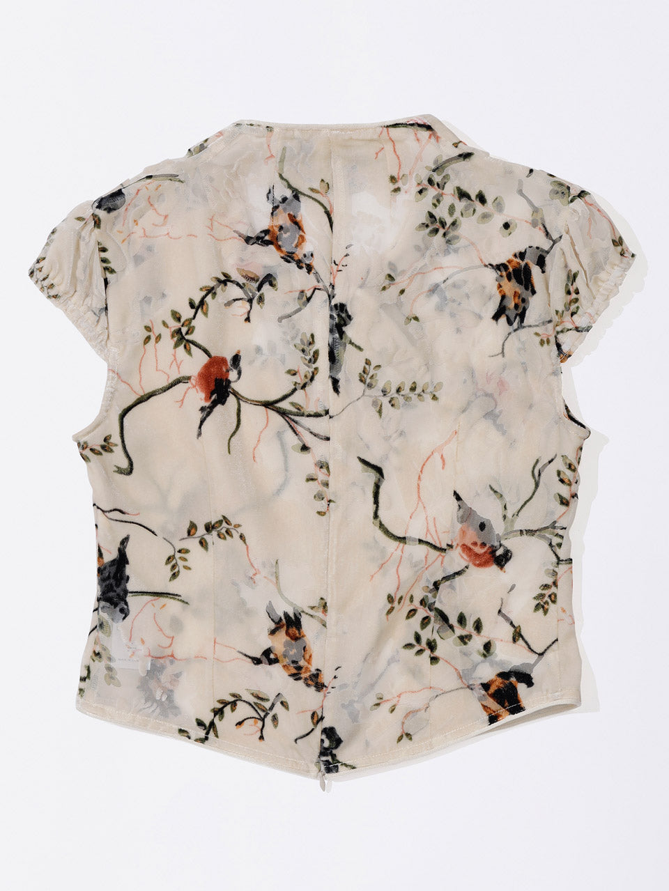 Velvet Qipao Blouse Beige