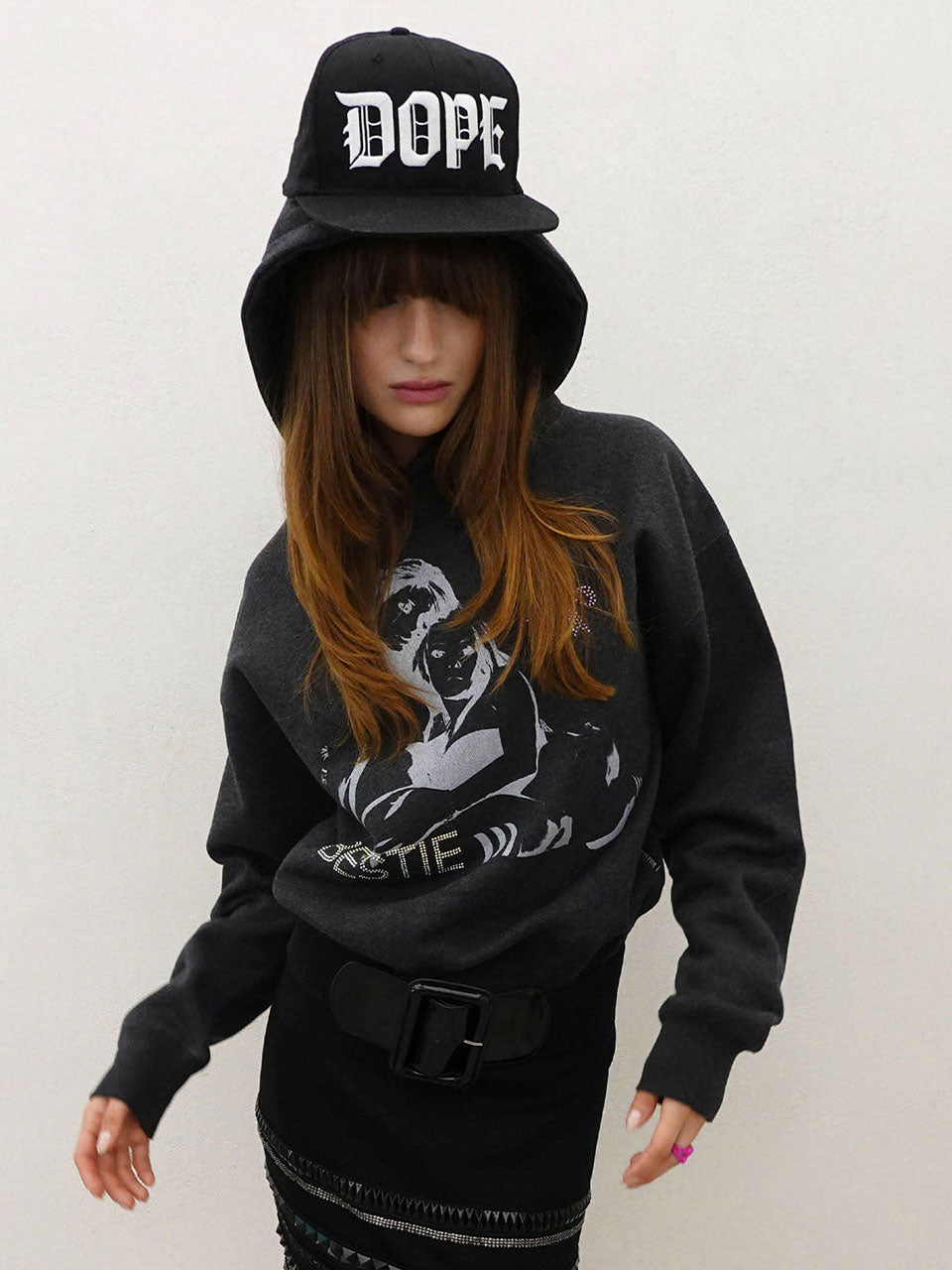 Bestie Hoodie Melange Charcoal