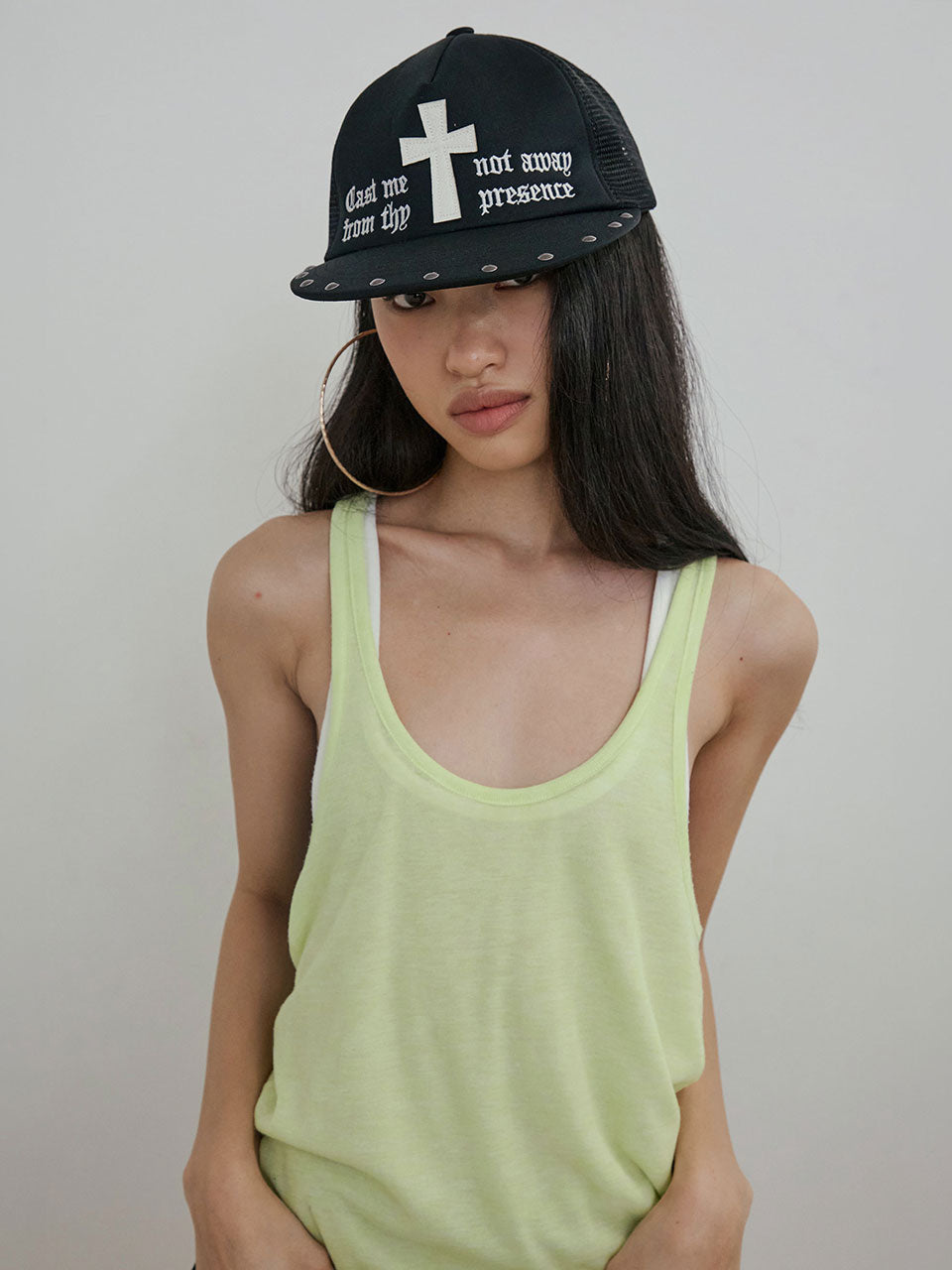 【7月上旬お届け予定】Cross Mesh Cap Black