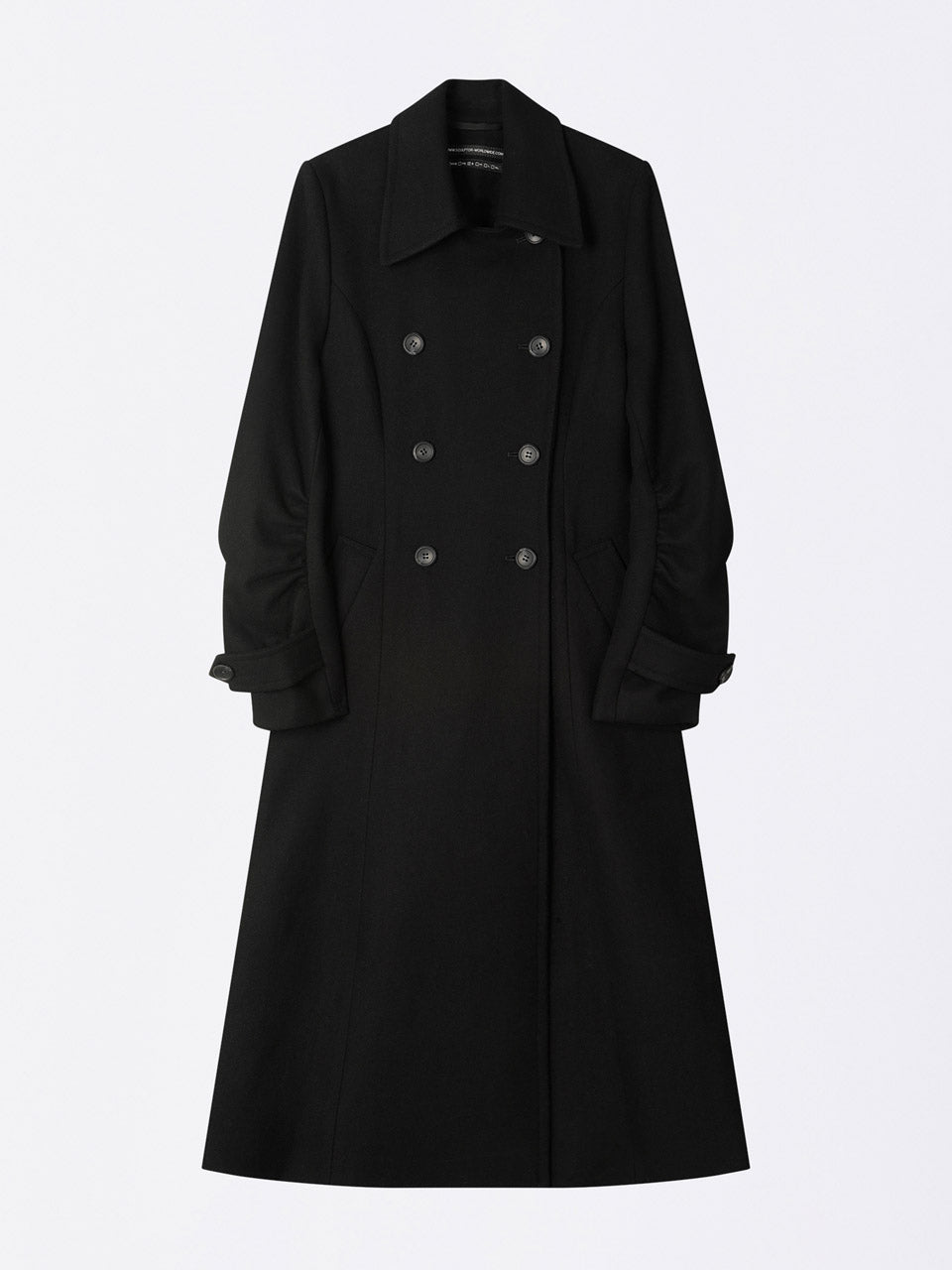 Tailored Wool Long Coat Black