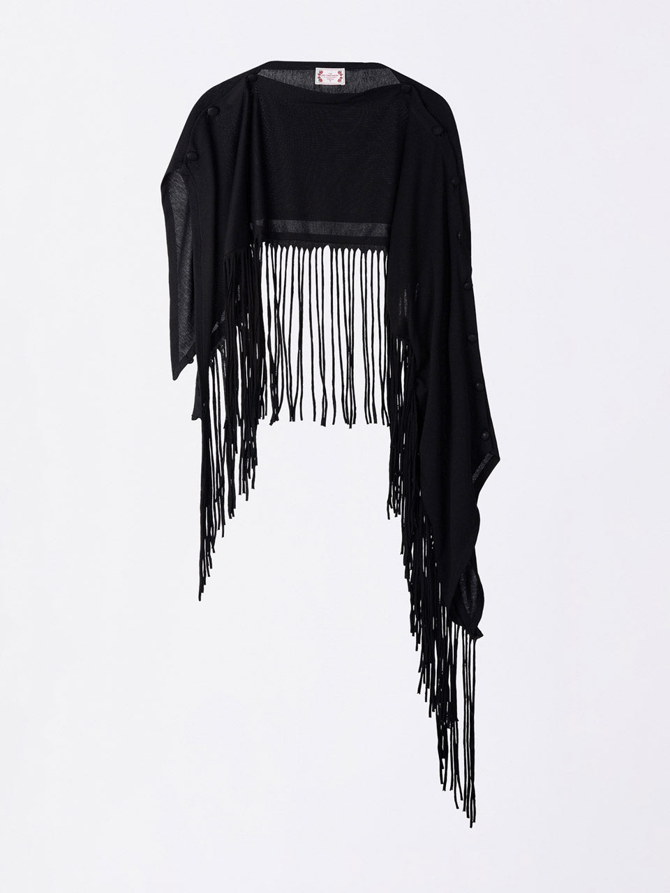 Versatile Fringe Cape Black