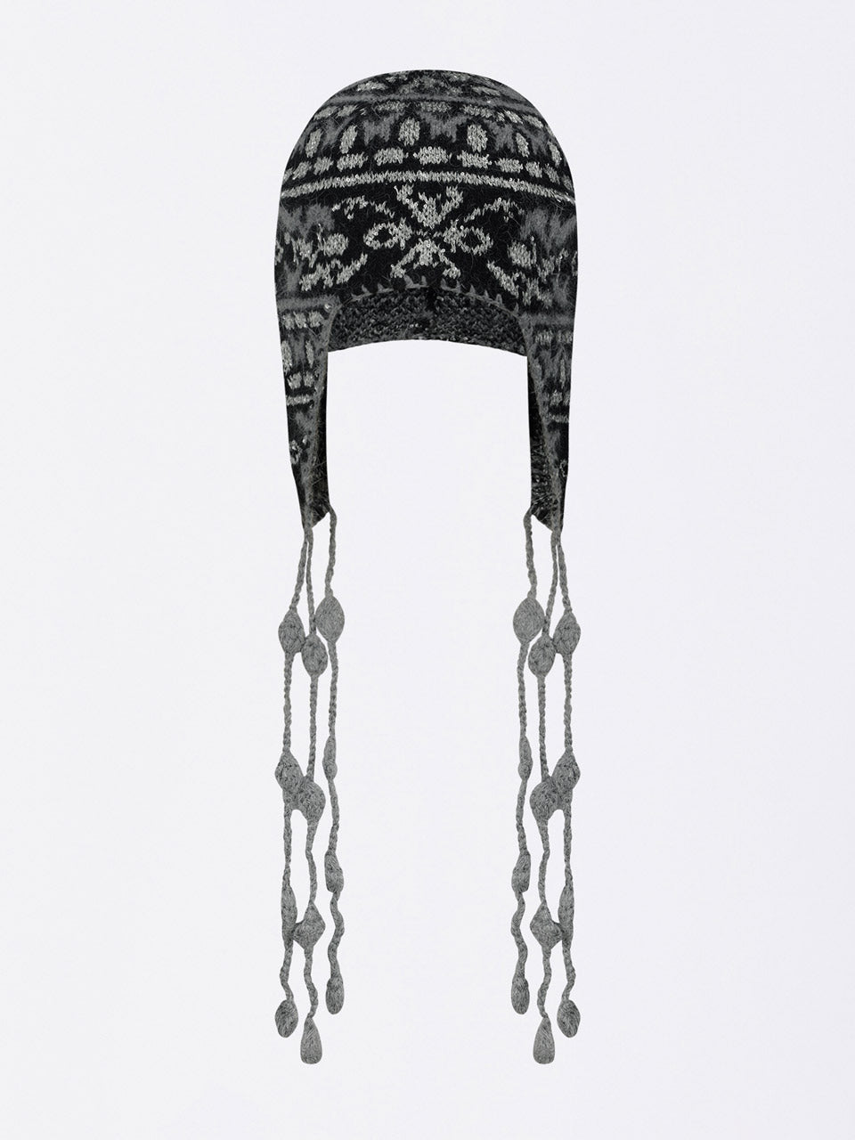 Sequin Nordic Earflap Beanie Black