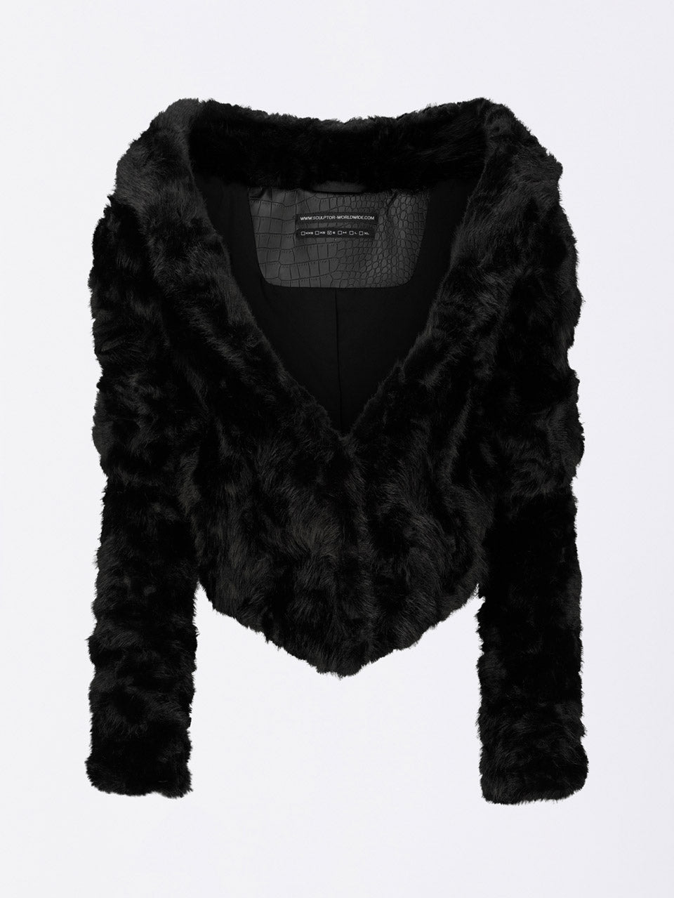 Faux Fur Corset Jacket Black