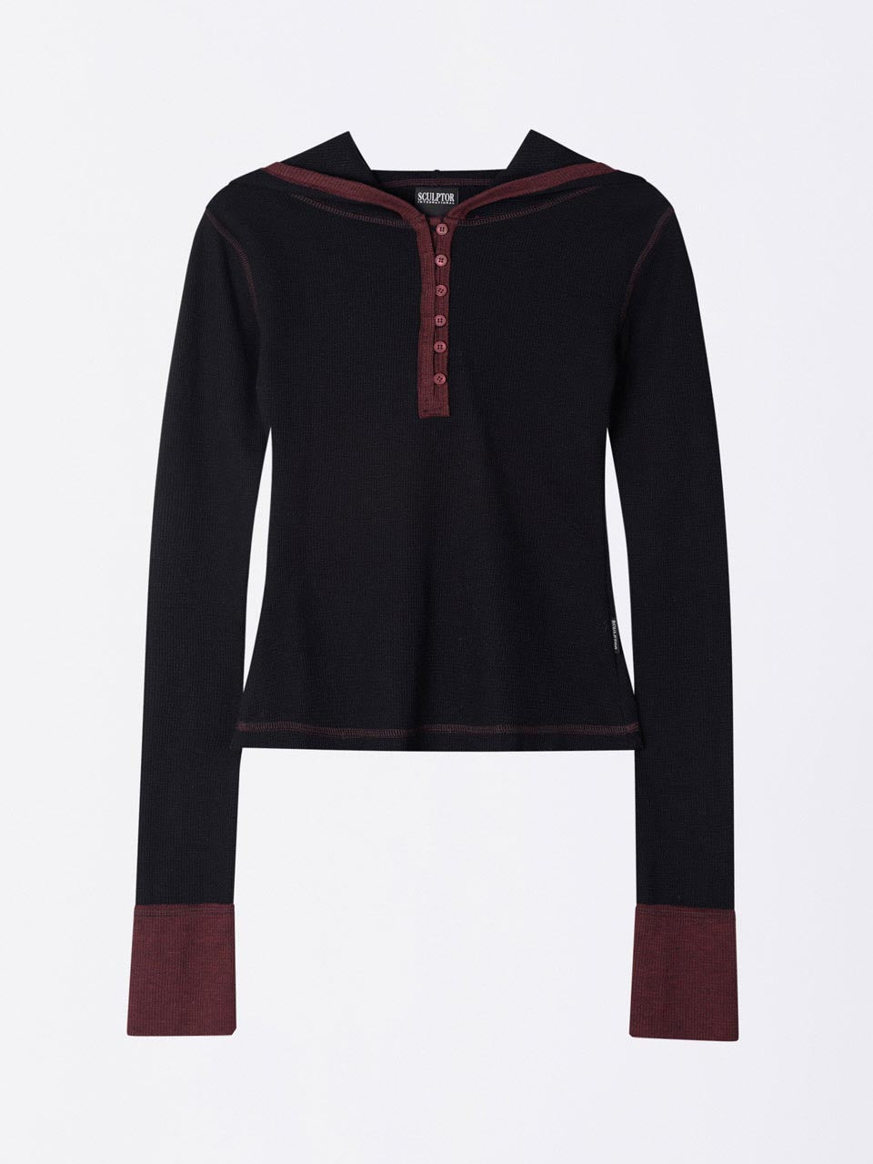 Heather Hoodie Tee Black