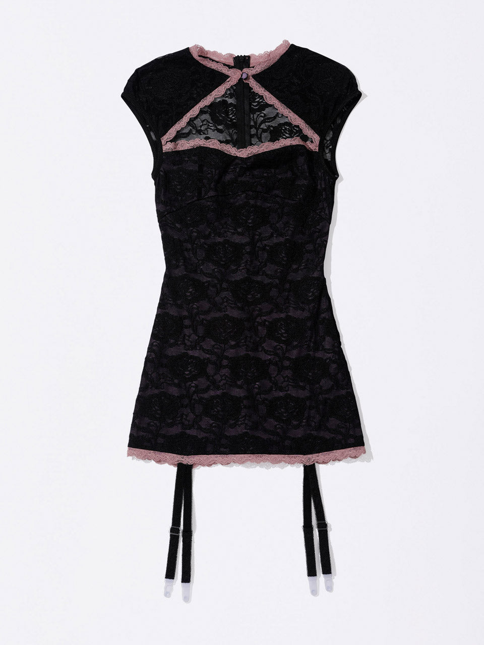 Lace Garter Belt Slip Black