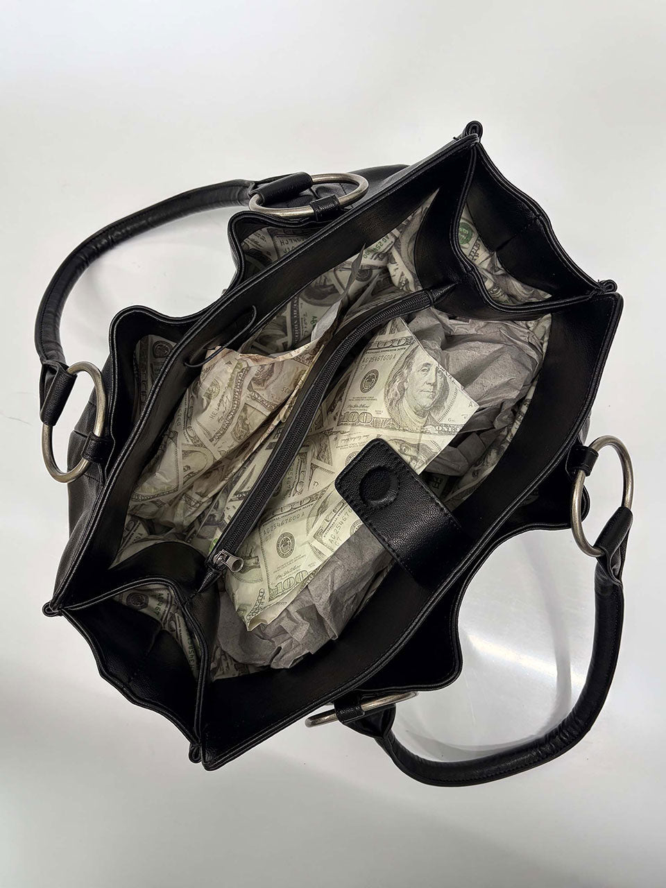 Metal Stud Tote Bag Black