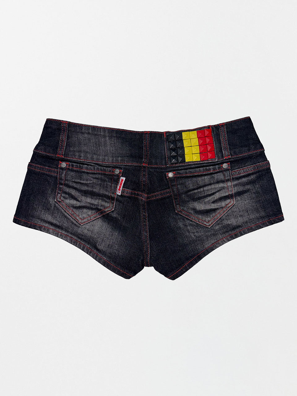 Studded Denim Shorts Black