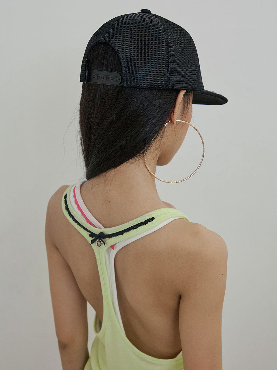 【7月上旬お届け予定】Cross Mesh Cap Black