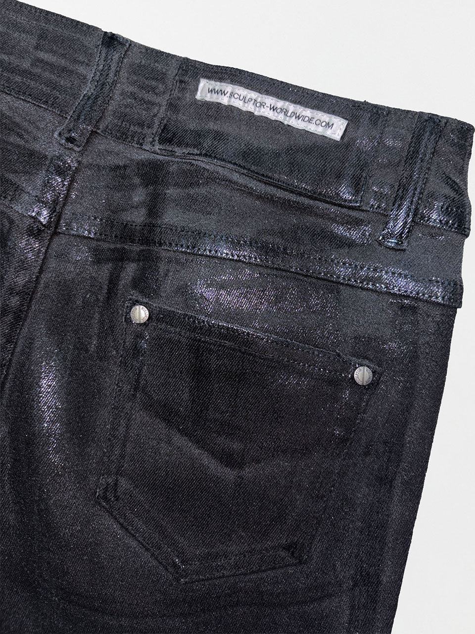 Metallic Bootcut Denim Black