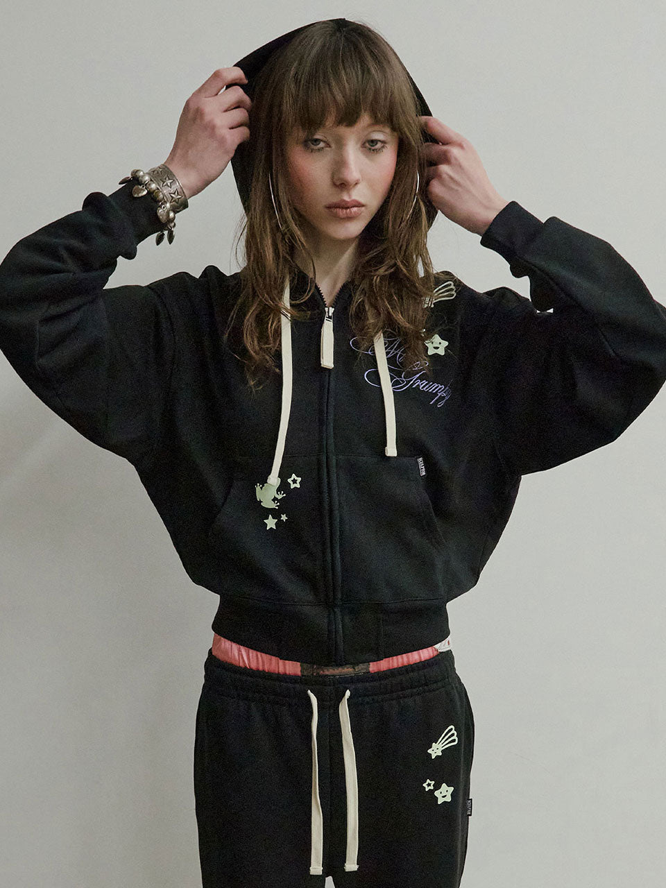 Glow In The Dark Zip-Up Hoodie Black