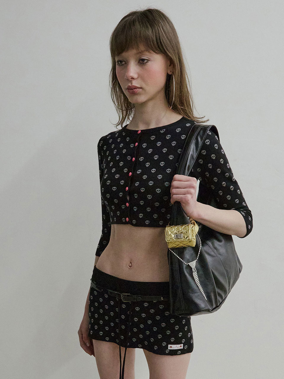 New Emo Crop Cardigan Black