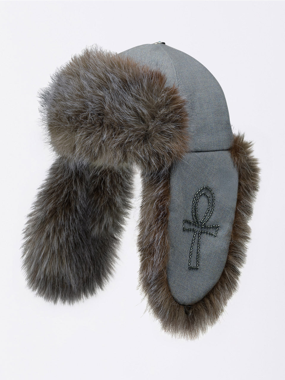 Wool Trooper Hat Blue Gray