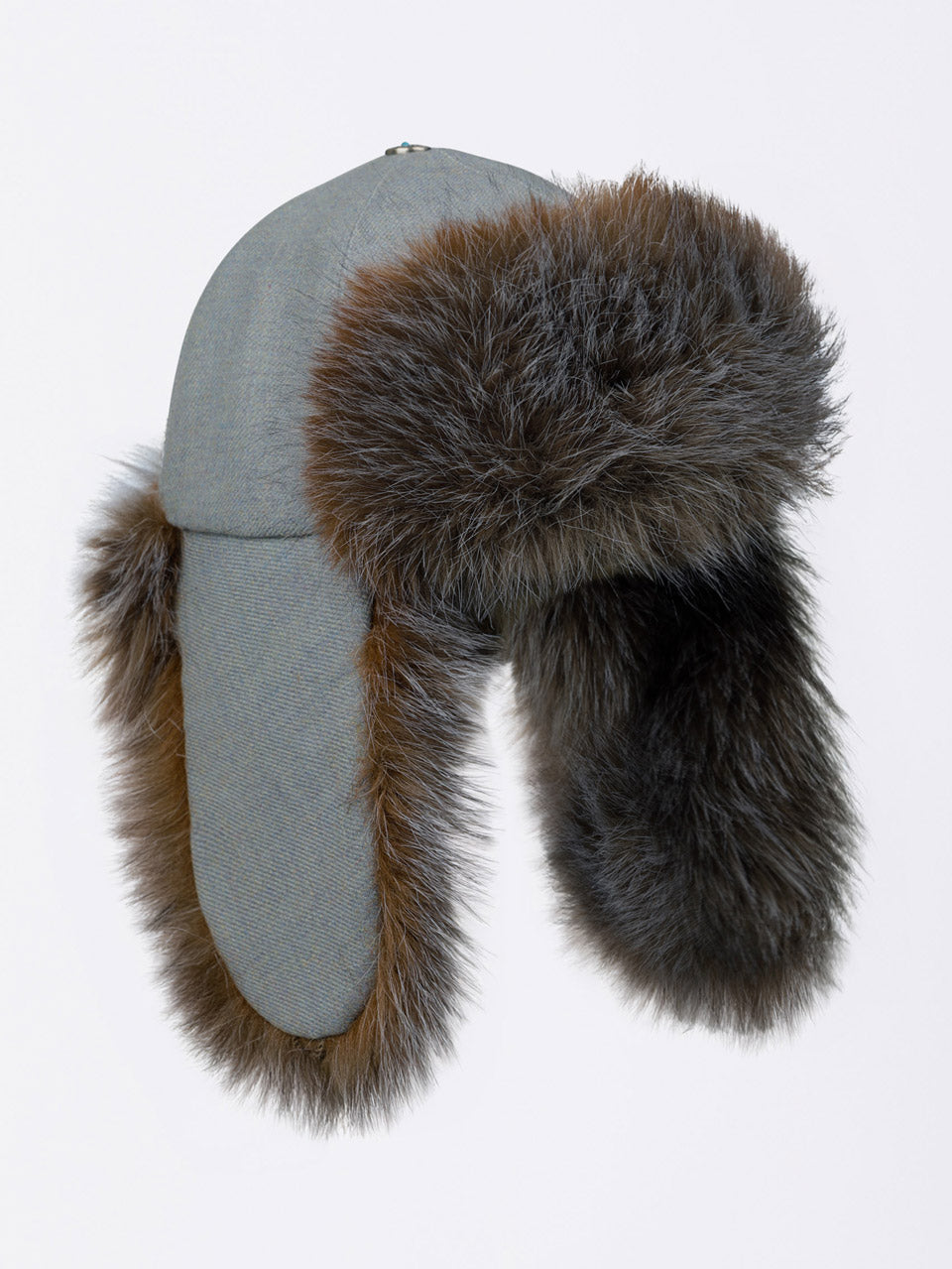 Wool Trooper Hat Blue Gray