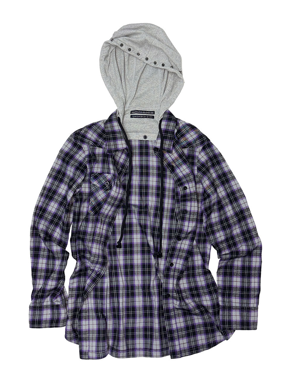 Boyfriend Hooded Shirts Purple Check – SCULPTOR JAPAN
