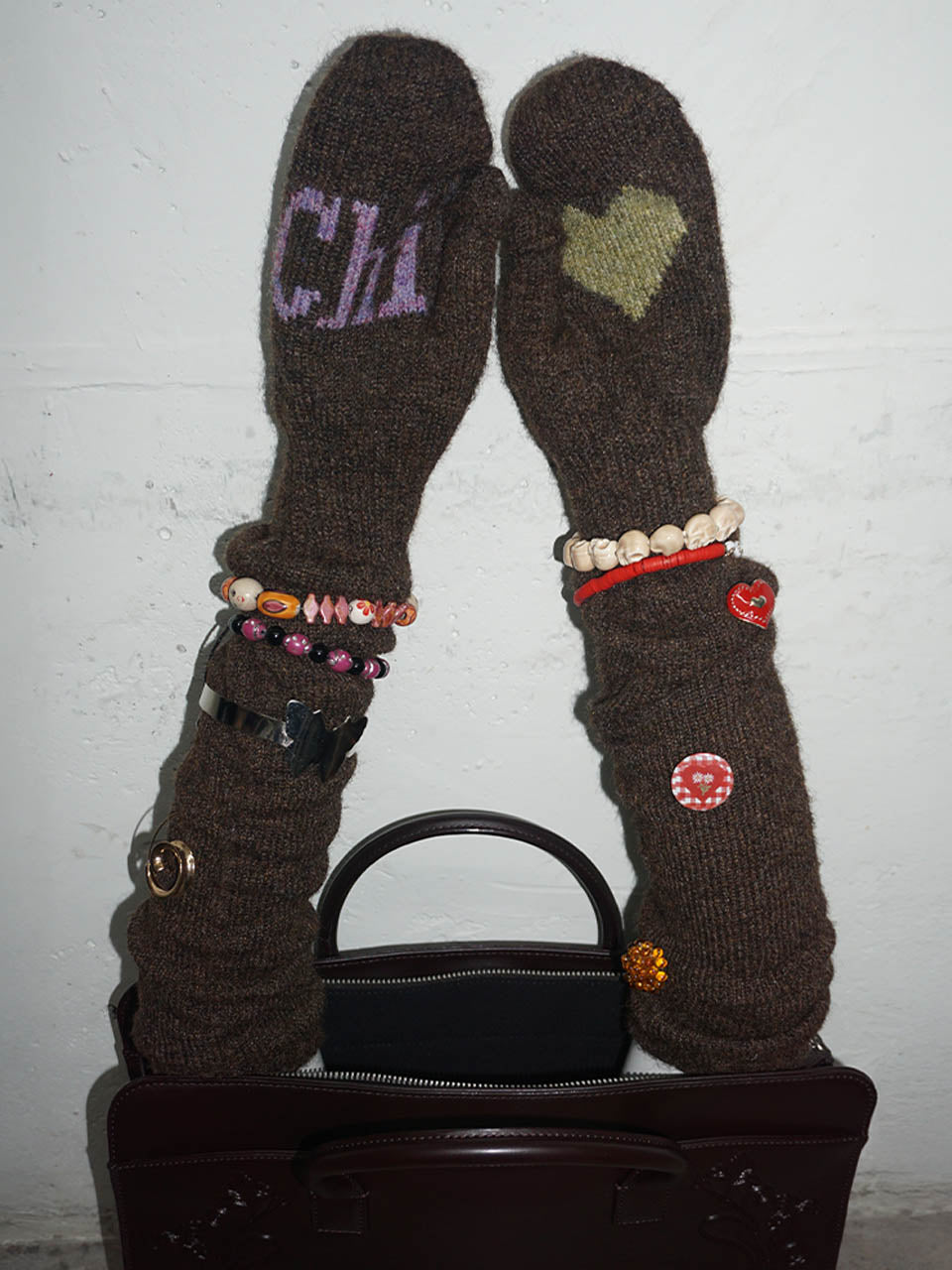 Wool Warmer Gloves Brown