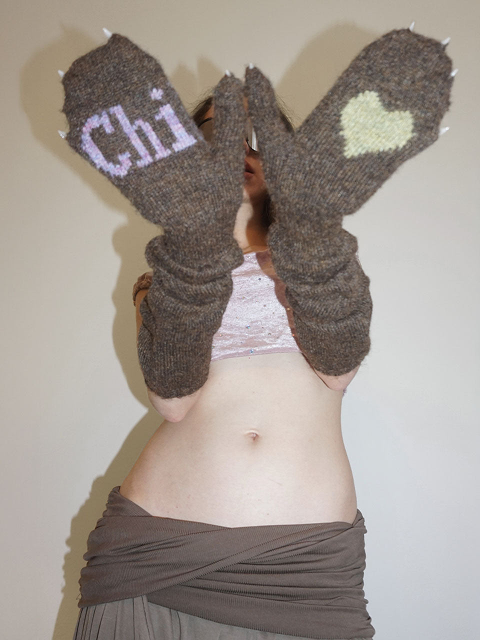 Wool Warmer Gloves Brown