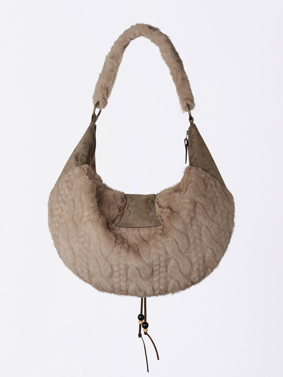 Horseshoe Fur Bag Brown