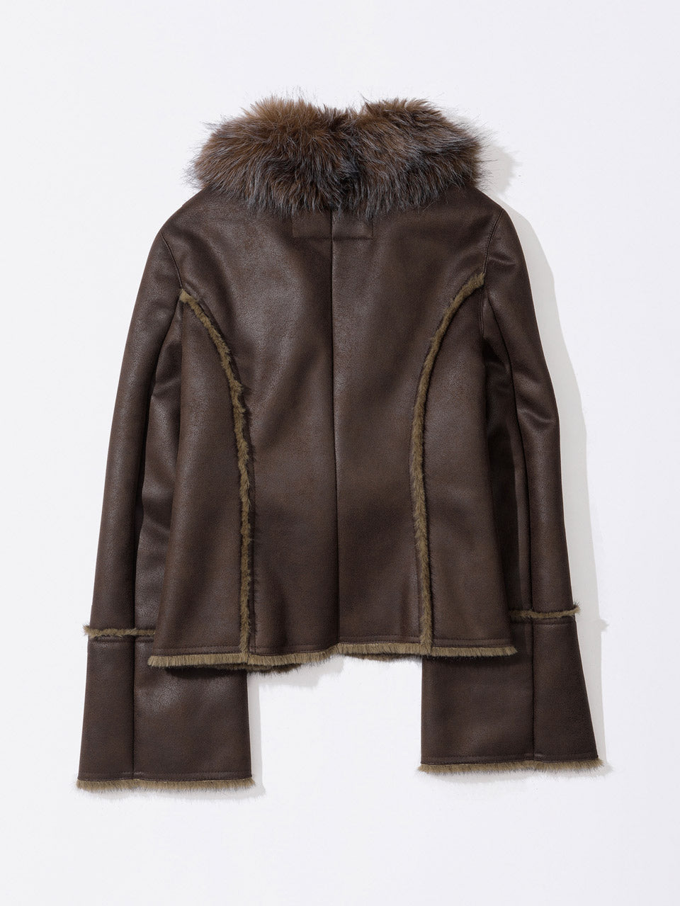 Faux Mouton Toggle Coat Brown
