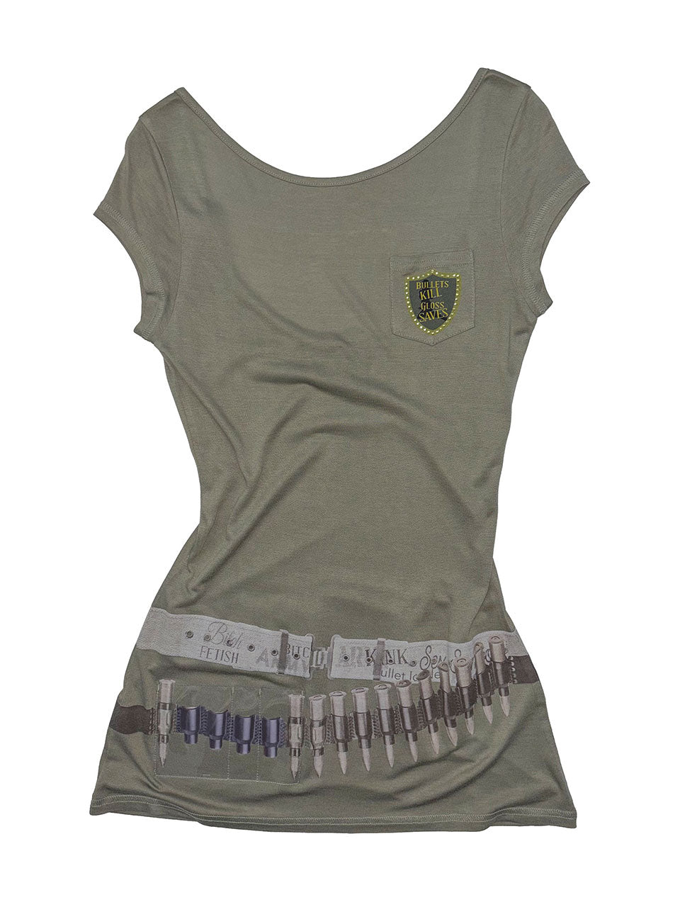 Bullet Gloss Dress Khaki