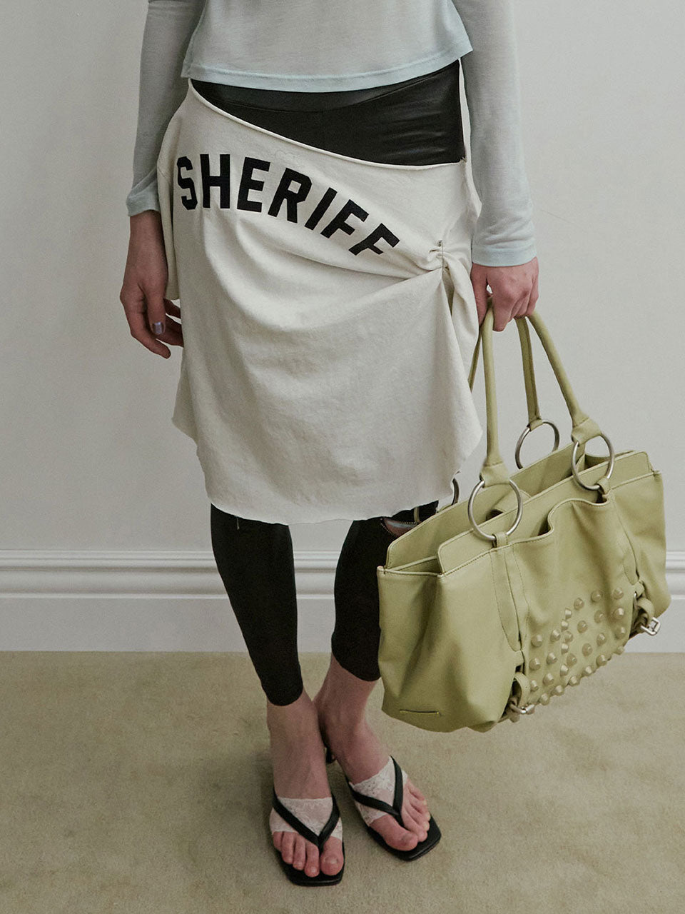 Metal Stud Tote Bag Butter