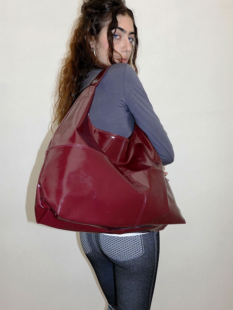 Carryall Hobo Bag Burgundy