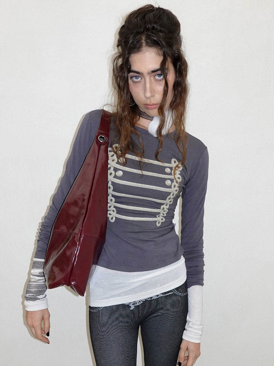 Carryall Hobo Bag Burgundy