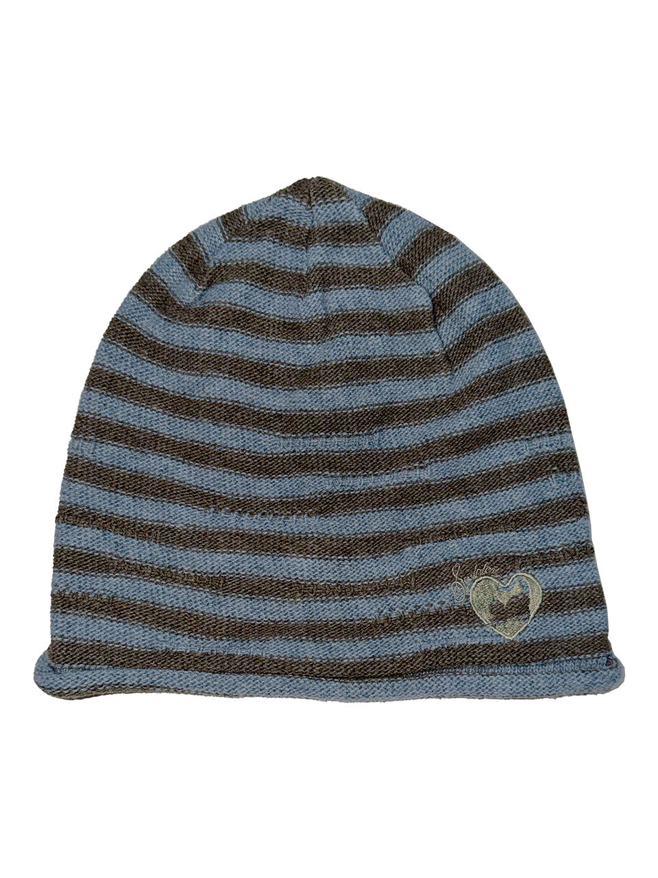 Cashmere Blend Stripe Beanie Blue/Brown