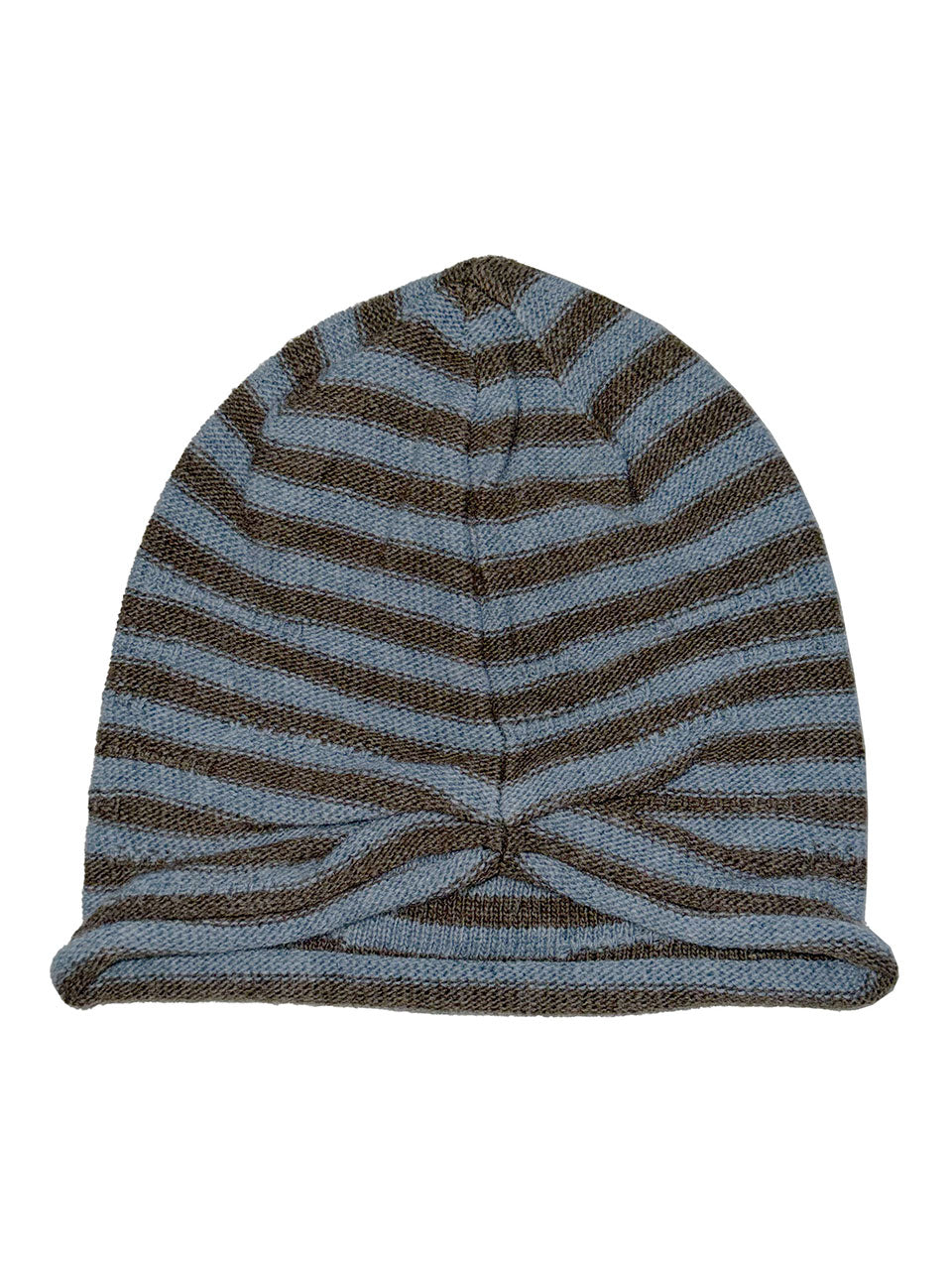 Cashmere Blend Stripe Beanie Blue/Brown