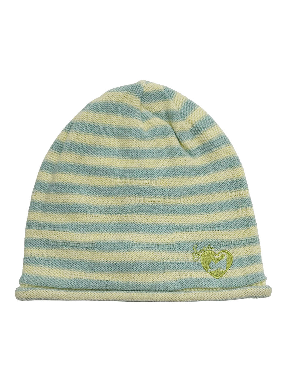 Cashmere Blend Stripe Beanie Lemon/Mint