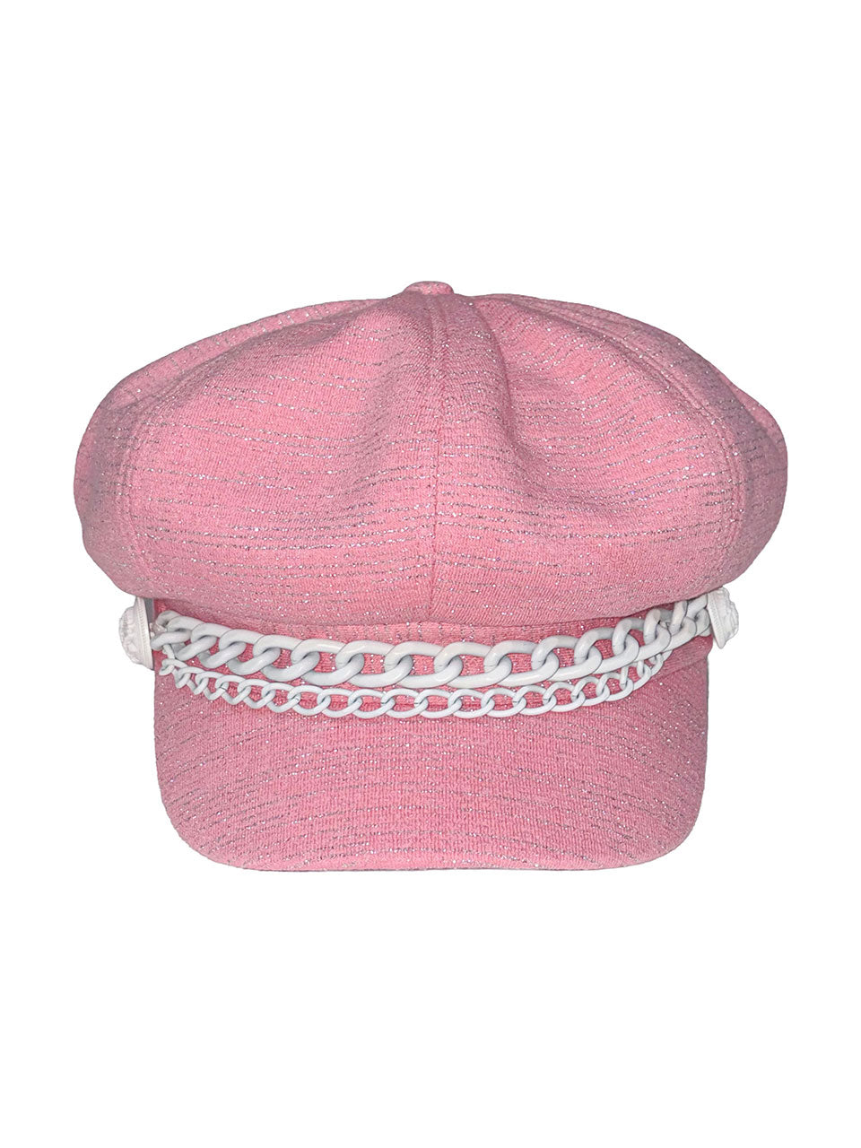 Chain Terry Newsboy Cap Acid Pink