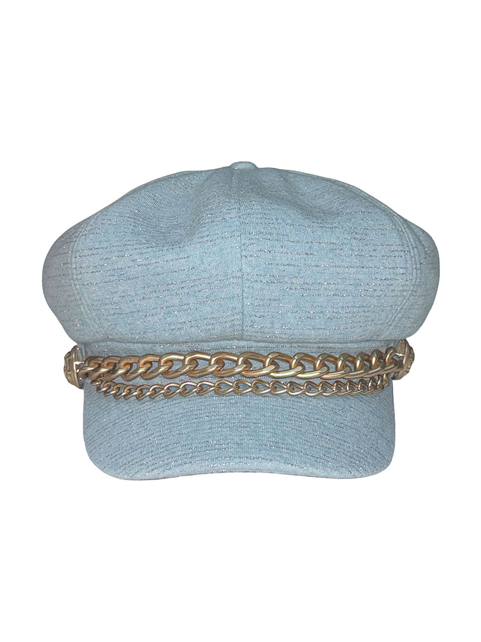 Chain Terry Newsboy Cap Baby Blue
