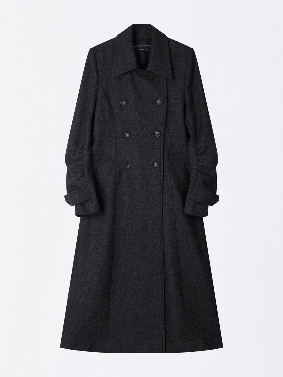 Tailored Wool Long Coat Charcoal