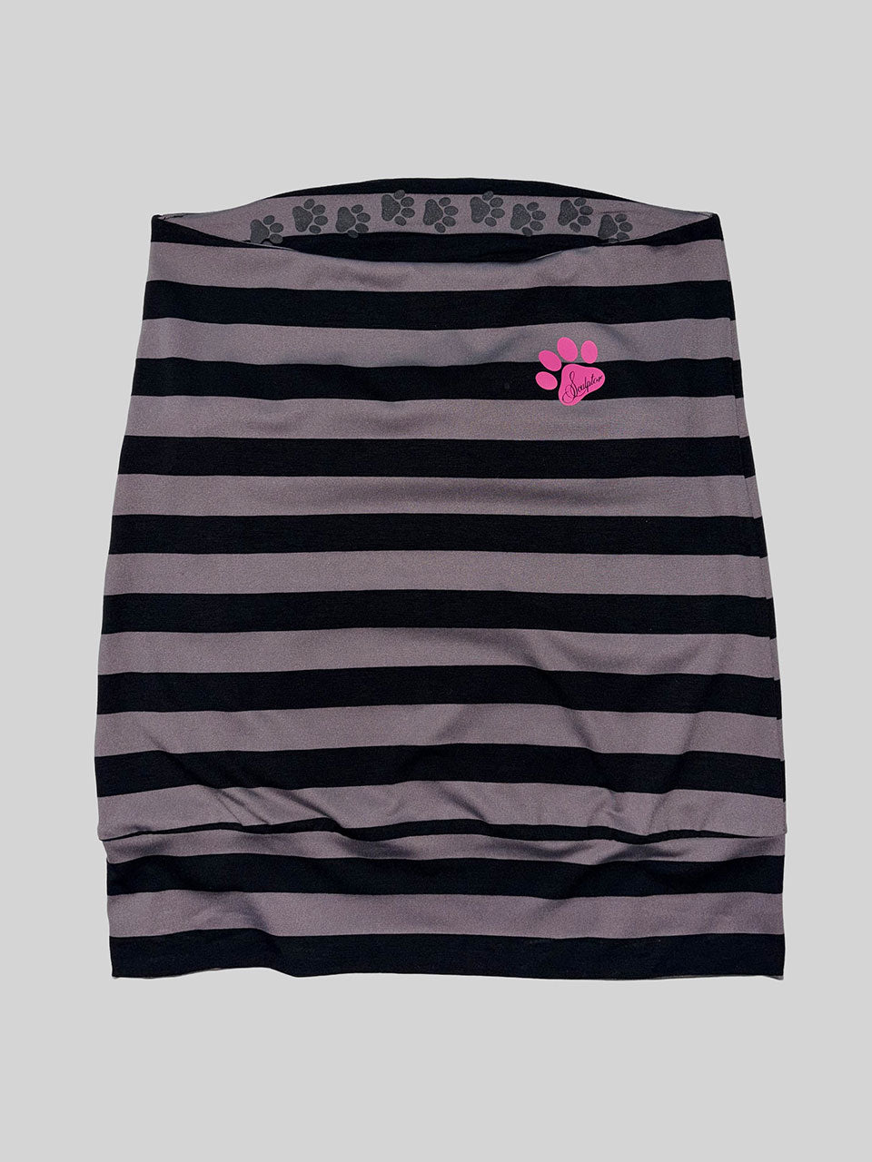 Sweet Kitty Stripe Tube Top Charcoal