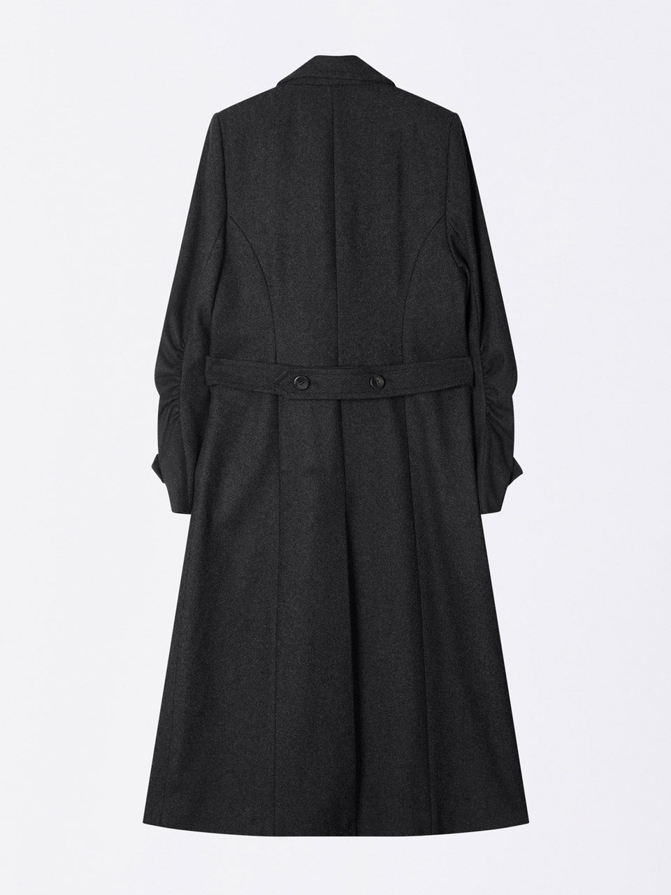 Tailored Wool Long Coat Charcoal