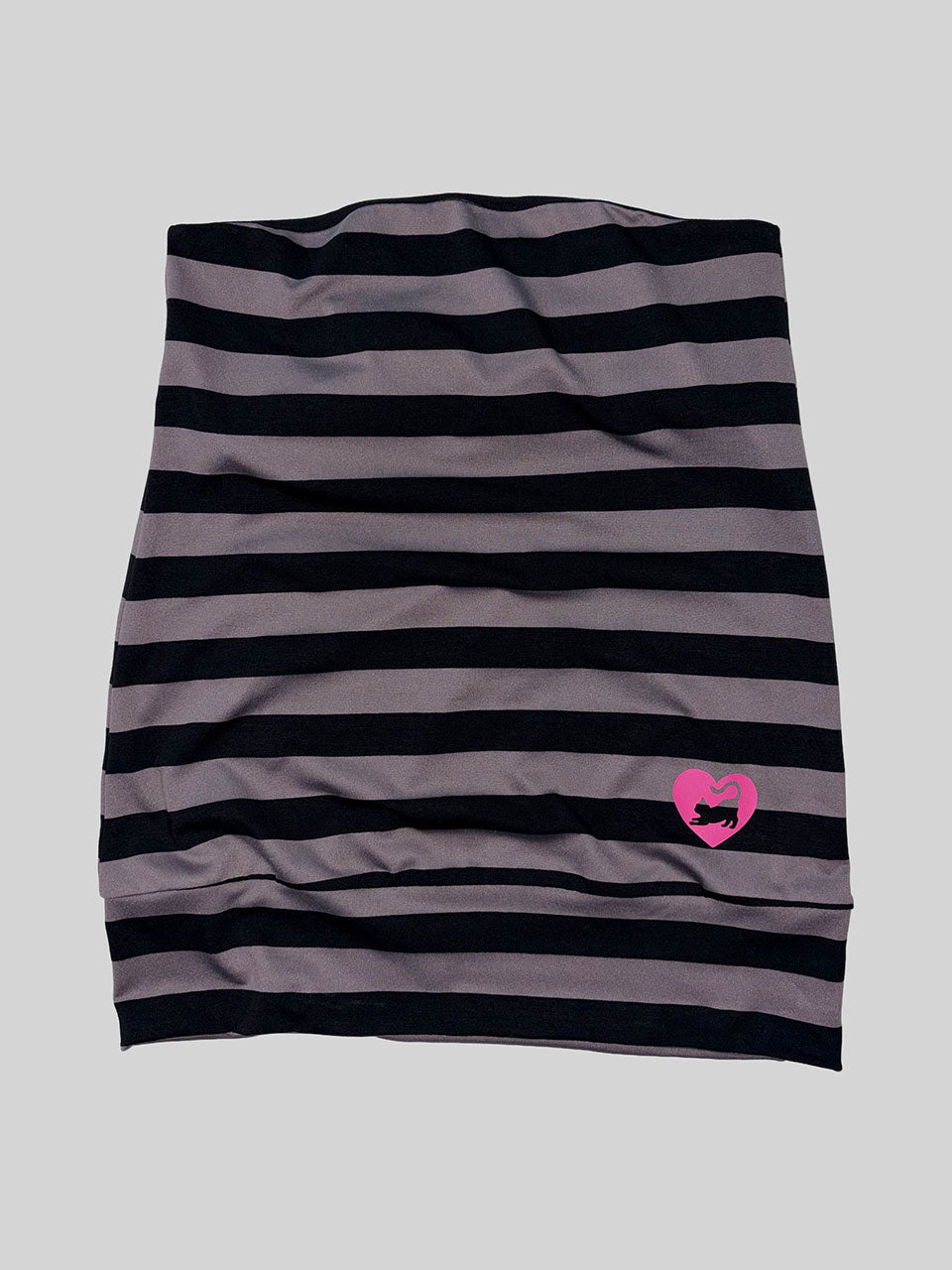Sweet Kitty Stripe Tube Top Charcoal